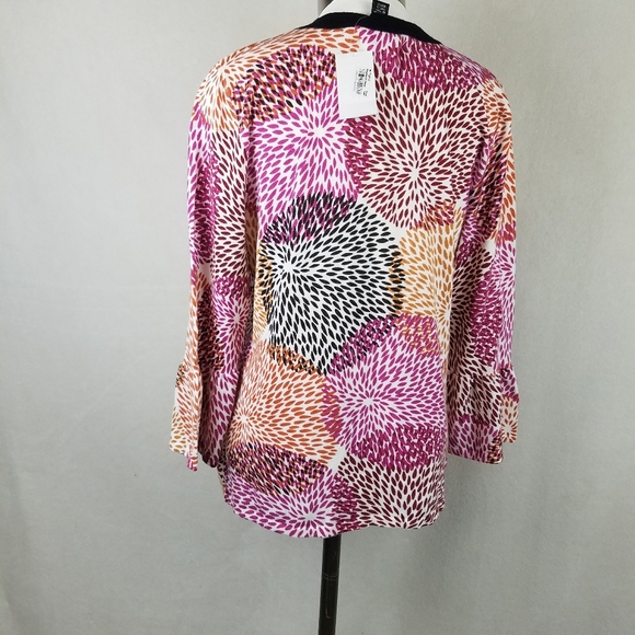 Cable & Gauge Top Blouse Size L Boho Long Sleeved - Picture 4 of 9